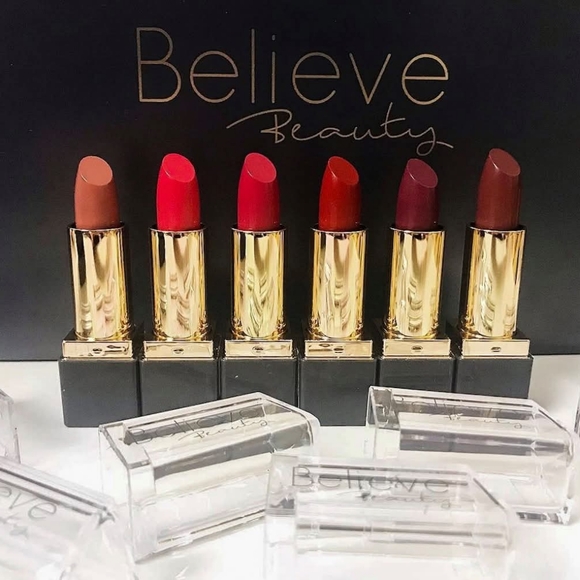 *3/15* NEW Believe Beauty Satin Crush Lipstick Moroccan Spice Red Brown - Picture 5 of 6